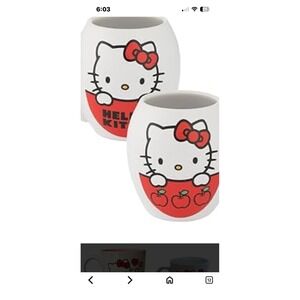 Hello Kitty Ceramic Mug, White Coffee Cup, Sanrio Collectible Gift